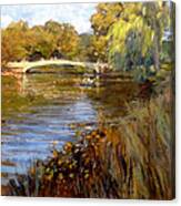 In Central Park - Summer Afternoon Near Bow Bridge Canvas Print