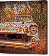 Old Car In The Backwoods Canvas Print
