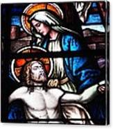 Jesus And Mary Stained Glass Canvas Print