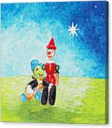 Jiminy Cricket And Pinocho Canvas Print