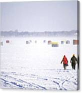 Kempenfelt Ice Huts Canvas Print