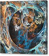 Labyrinth Of Golden Blue - Abstract Art Canvas Print
