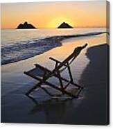 Lanikai Sunrise With Chairs Canvas Print