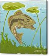 Largemouth Bass Jumping Canvas Print