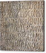 Latin Inscription On The Wall In The Colosseum Canvas Print