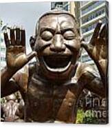Laughing Man Sculpture Vancouver Canada Canvas Print