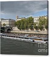 Leisure Cruise Boat In Paris Canvas Print
