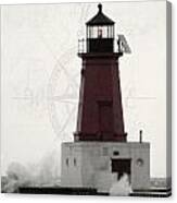 Lighthouse Compass Canvas Print