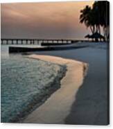 #maldives #sunrise #sea #sand #beach Canvas Print