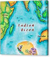 Map Of The Indian Ocean Canvas Print