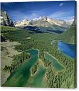 Mary Lake And Lake O Hara, Yoho Canvas Print