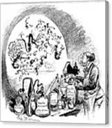 Microbiology Caricature, 19th Century Canvas Print