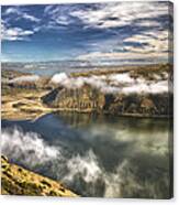 Mist Over Lake Forsyth In Canterbury Canvas Print