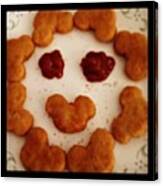 Nugget Face. #mickey #food #chicken Canvas Print