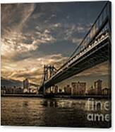Nyc Golden Manhattan Bridge Canvas Print