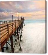 Sunset Over Ocean Pier Canvas Print