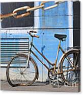 Old And Broken Bicycle Left Alone Canvas Print