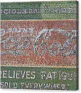 Old Coca Cola Painted Brick Wall Canvas Print