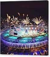 Olympic Stadium Fireworks Canvas Print