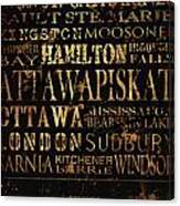 Ontario Typography Canvas Print