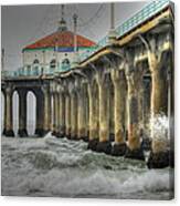 Overcast Manhattan Beach Pier Canvas Print