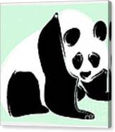 Panda On Green Canvas Print