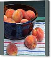 Peaches With Striped Cloth-ii Canvas Print