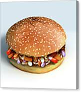 Pill Burger Canvas Print