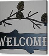 Pine Cone Welcome Canvas Print