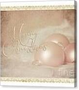 Pink Christmas Ornaments Framed Canvas Print
