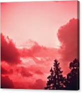 Pink Sky With Pink Clouds... Yes Pink Canvas Print