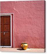 Pink Wall And The Door Canvas Print