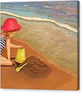 Playing On The Beach Canvas Print