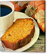 Pumpkin Bread And Coffee Canvas Print