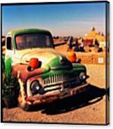 #pumpkin #patch #old #rusty #truck With Canvas Print