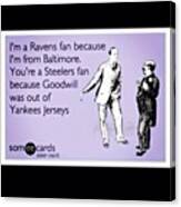 #ravens #ravensnation #football Canvas Print