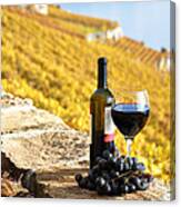 Red Wine And Grapes Canvas Print