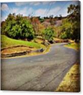 #road #tree #sky #cloud Canvas Print