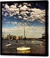 Sailboats By The Hudson River Park Canvas Print