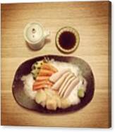 #sashimi #salmon #scallop #hotate Canvas Print