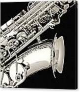 Saxophone Black And White Canvas Print
