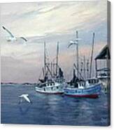 Shrimp Boats At Joe Patti's Canvas Print