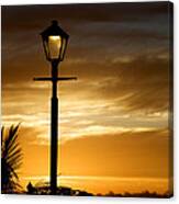 Silhouette Of A Street Lamp Canvas Print