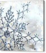 Silver Blue Snowflake Canvas Print