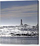 Silvery Ocean At Second Beach Canvas Print