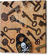 Skeleton Lock And Keys Canvas Print