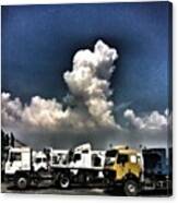 #sky #clouds #day #truck #blue Canvas Print