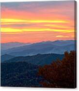 Smoky Mountains Burning Sunset Canvas Print