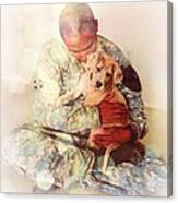 Soldier And His Dog Canvas Print