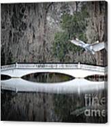 Southern Plantation Flying Egret Canvas Print